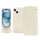 硬质真皮保护套 Apple iPhone 15 - Blanc - Couture ( Nappa - White ) 