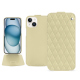 Capa em pele Apple iPhone 15 - Beige - Couture ( Nappa - Pantone #ceb888 ) 