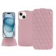 Apple iPhone 15 leather case - Rose - Couture ( Nappa - Pantone #efbae1 ) 