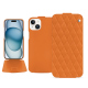 硬质真皮保护套 Apple iPhone 15 - Orange - Couture ( Nappa - Pantone #ff9351 ) 