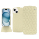 Custodia in pelle Apple iPhone 15 - Ivoire - Couture ( Pantone #d6d6c6 ) 