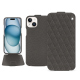 Funda de piel Apple iPhone 15 - Anthracite - Couture ( Pantone #41403c ) 