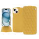 Housse cuir Apple iPhone 15 - Mimosa - Couture ( Pantone #b39437 ) 