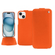 Funda de piel Apple iPhone 15 - Orange fluo ( Pantone #ff5406 ) 