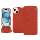 Funda de piel Apple iPhone 15 - Arange clouquié - Couture ( Pantone #D33108 )