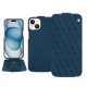 Housse cuir Apple iPhone 15 - Blu mediterran - Couture ( Pantone #0E3043 )