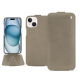 Housse cuir Apple iPhone 15 - Darboun sabla ( Pantone #BCB1A1 )