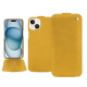 Custodia in pelle Apple iPhone 15 - Jaune soulèu ( Pantone #F3B934 )