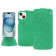 Capa em pele Apple iPhone 15 - Menthe vintage - Couture ( Pantone #37b375 ) 