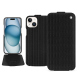 Lederschutzhülle Apple iPhone 15 - Abaca nero ( Noir / Black) 