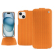 Lederschutzhülle Apple iPhone 15 - Abaca arancio ( Pantone #d77540 )