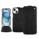 Custodia in pelle Apple iPhone 15 - Autruche nero ( Noir / Black) 