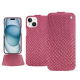 Housse cuir Apple iPhone 15 - Serpent ciclamino ( Pantone #9E4C6E ) 