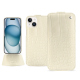 Capa em pele Apple iPhone 15 - Crocodile milk ( Pantone #d6d2c4 ) 
