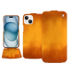Funda de piel Apple iPhone 15 - Orange Patine
