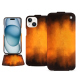 Funda de piel Apple iPhone 15 - Fauve Patine