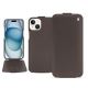 Apple iPhone 15 leather case - Gris Veggie ( Pantone #5e514d ) 