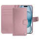 Housse cuir Apple iPhone 15 - Rose ( Nappa - Pantone #efbae1 ) 