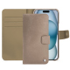 Housse cuir Apple iPhone 15 - Taupe vintage ( Pantone #bda790 ) 