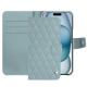 Capa em pele Apple iPhone 15 - Bleu ciel - Couture ( Nappa - Pantone #abcae9 ) 