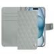 Funda de piel Apple iPhone 15 - Gris - Couture ( Nappa - Pantone #c1c6c8 ) 