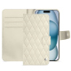 Housse cuir Apple iPhone 15 - Blanc - Couture ( Nappa - White ) 