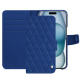 Apple iPhone 15 leather case - Bleu océan - Couture ( Nappa - Pantone #15458a) 