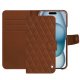 Capa em pele Apple iPhone 15 - Marron - Couture ( Nappa - Pantone #8B4720 ) 