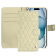 硬质真皮保护套 Apple iPhone 15 - Ivoire - Couture ( Pantone #d6d6c6 ) 