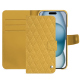 Capa em pele Apple iPhone 15 - Mimosa - Couture ( Pantone #b39437 ) 