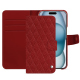 Housse cuir Apple iPhone 15 - Tomate - Couture ( Pantone #a61715 )