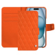 Apple iPhone 15 leather case - Orange fluo - Couture ( Pantone #ff5406 ) 