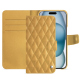 Custodia in pelle Apple iPhone 15 - Or Maïa - Couture ( Pantone 871C ) 