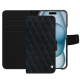 Custodia in pelle Apple iPhone 15 - Dark vintage - Couture ( Pantone #050505 ) 