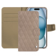 Funda de piel Apple iPhone 15 - Taupe vintage - Couture ( Pantone #591d16 ) 