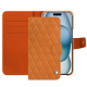 硬质真皮保护套 Apple iPhone 15 - Mandarine vintage - Couture ( Pantone #d47231 ) 