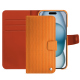 Apple iPhone 15 leather case - Abaca arancio ( Pantone #d77540 )