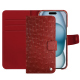 Funda de piel Apple iPhone 15 - Autruche ciliegia ( Pantone #a4343a ) 