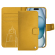 Custodia in pelle Apple iPhone 15 - Jaune soulèu ( Pantone #F3B934 )