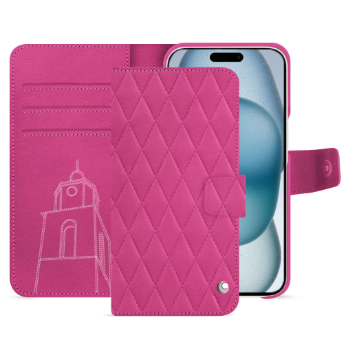 Luxury wallet case for iPhone 15 | Opt for the bestRose BB - Couture ( Pantone #DB599F )
