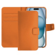 Housse cuir Apple iPhone 15 - Orange PU ( Pantone #ff9351 )