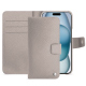 Apple iPhone 15 leather case - Taupe innocent ( Pantone #d6d2c4 ) 