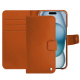 Housse cuir Apple iPhone 15 - Orange vibrant ( Pantone #e36b39 ) 
