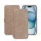 Apple iPhone 15 leather case - Taupe vintage ( Pantone #bda790 ) 