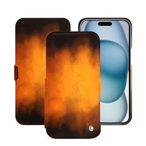 iPhone 15 horizontal flap case - Luxury elegance and protectionFauve Patine
