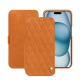 Lederschutzhülle Apple iPhone 15 - Mandarine vintage - Couture ( Pantone #d47231 ) 