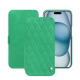 Custodia in pelle Apple iPhone 15 - Menthe vintage - Couture ( Pantone #37b375 ) 