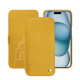 Apple iPhone 15 leather case - Jaune soulèu ( Pantone #F3B934 )