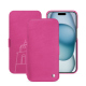 Apple iPhone 15 leather case - Rose BB ( Pantone #DB599F )