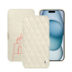 Custodia in pelle Apple iPhone 15 - Blanc escumo - Couture ( Pantone #D6D6D1 )